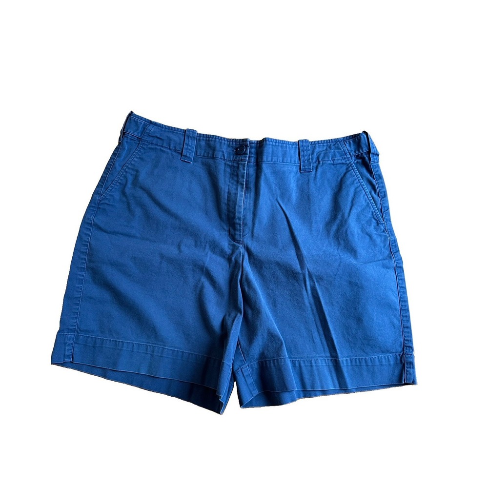 VTG Talbots Bermuda Shorts Womens 18 Plus Blue Stretch High Rise Cotton Blend